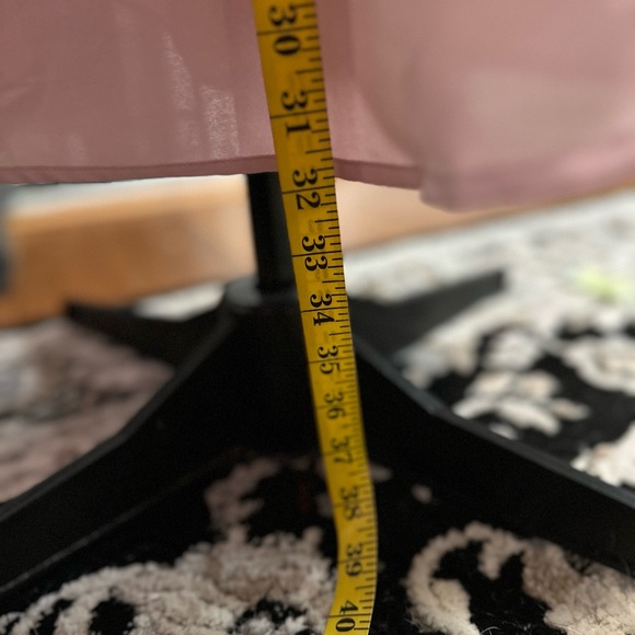 Denim jeans altered into a skirt with Asymmetrical Pink ruffled skirt. - Picture 5 of 8